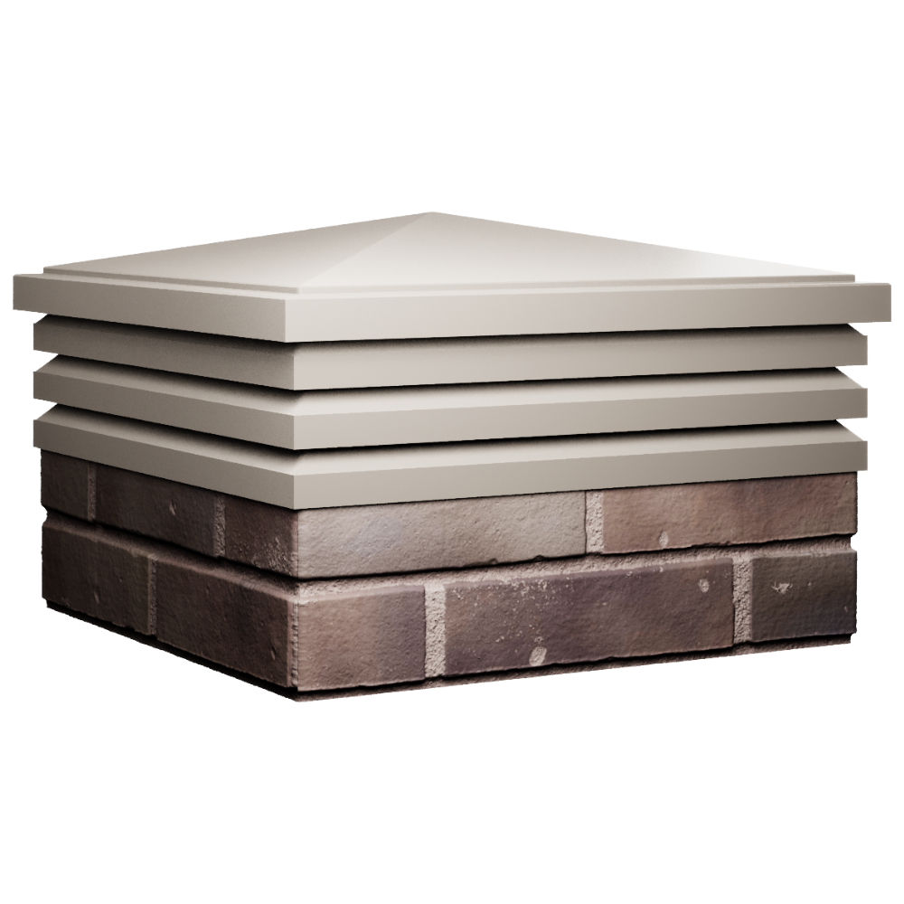 Колпак Zking Бона ХайТек Бежевый на столб 2х2 кирпича (513х513мм) в Самаре фото