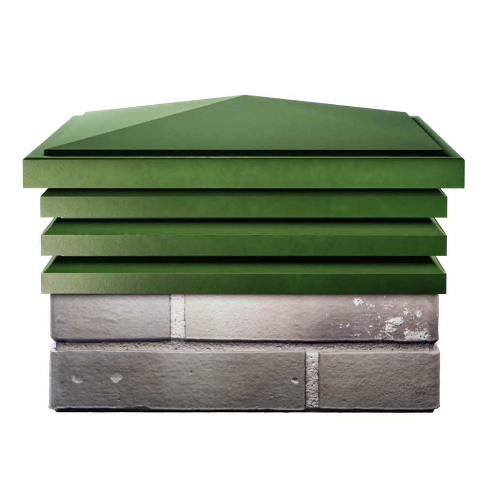 Колпак Zking Бона ХайТек Зеленый на столб 1.5х1.5 кирпича (385х385мм) Самара фото