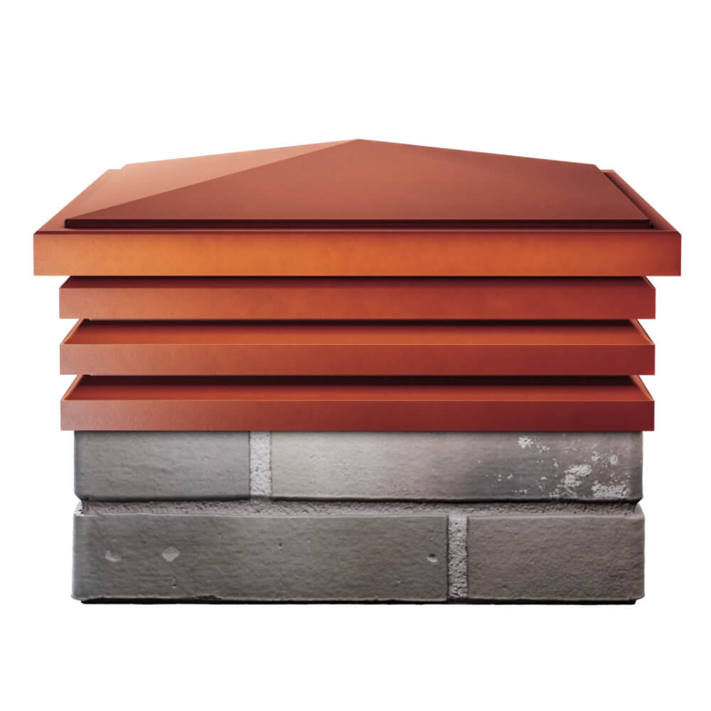 Колпак Zking Бона ХайТек Красный на столб 1.5х1.5 кирпича (385х385мм) Самара фото