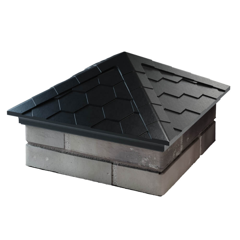 Колпак Zking Эверест Черный на столб 1.5х1.5 кирпича (390х390мм) в Самаре фото