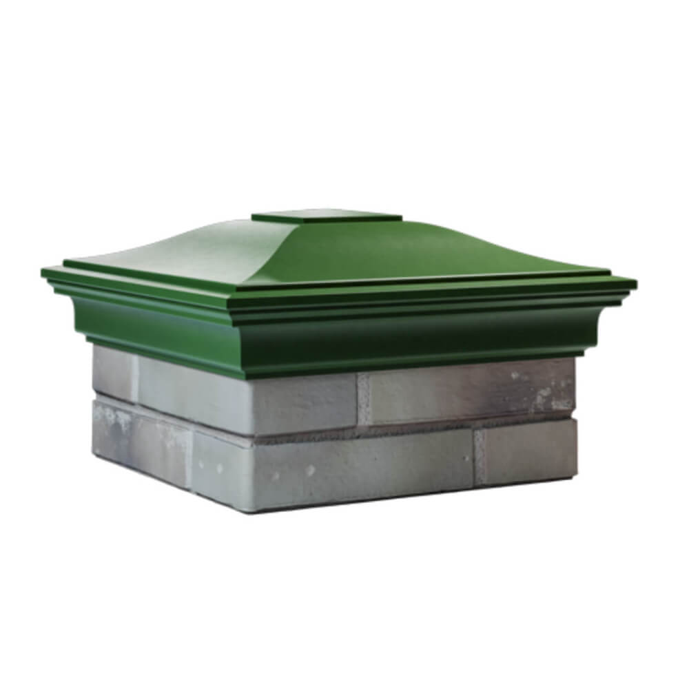 Колпак Zking Монблан Зеленый на столб 1.5х1.5 еврокирпича 0.7НФ (355х355мм) в Самаре фото