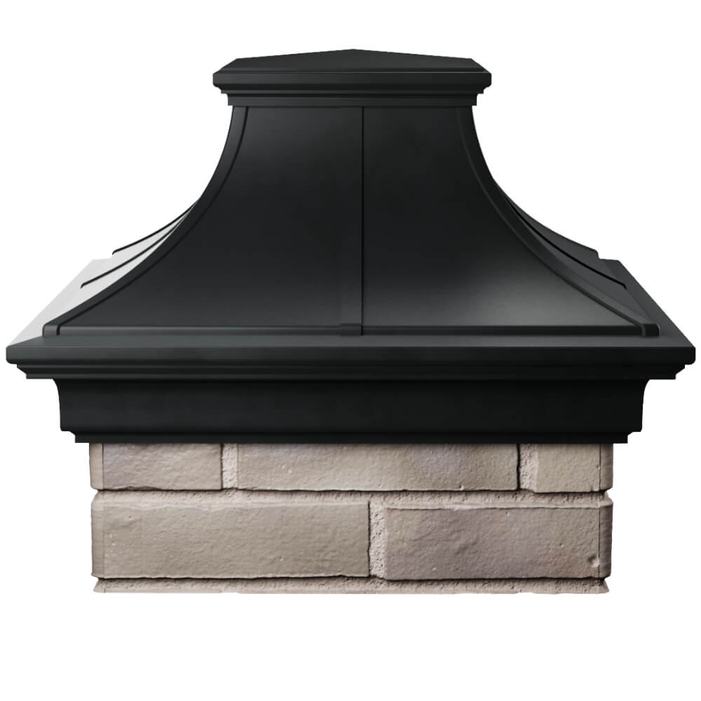 Колпак Zking Монблан Премиум Черный на столб 1.5х1.5 кирпича (385х385мм) Самара фото
