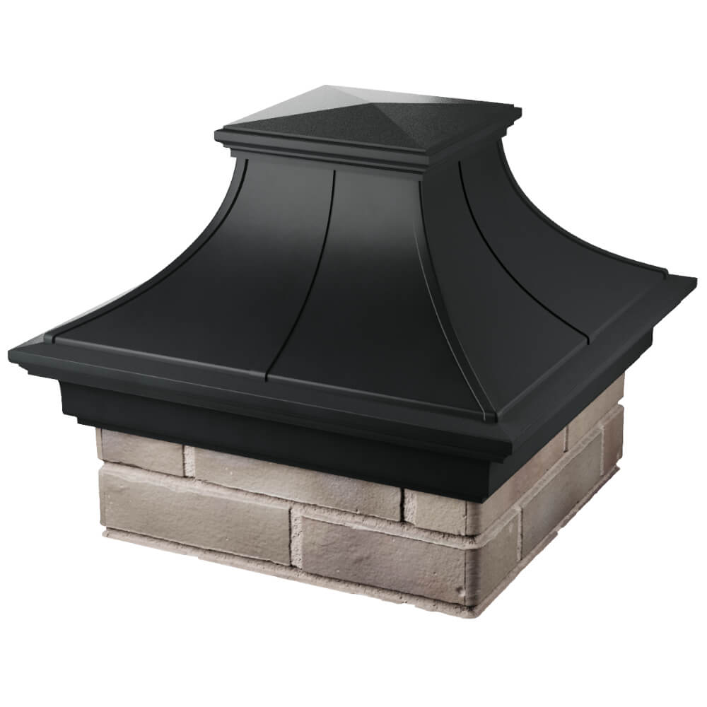 Колпак Zking Монблан Премиум Черный на столб 1.5х1.5 кирпича (385х385мм) в Самаре фото