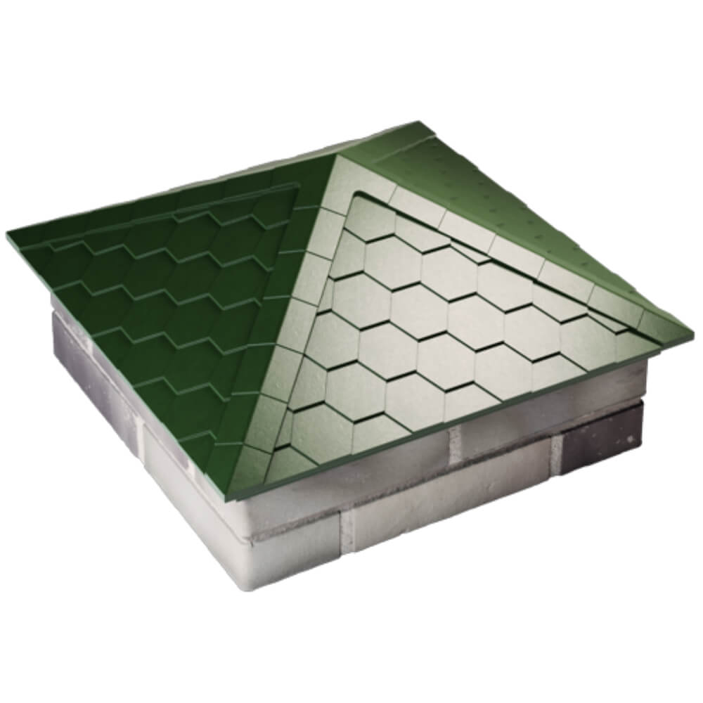 Колпак Zking Эверест Зеленый на столб 2х2 кирпича (535х535мм) Самара фото