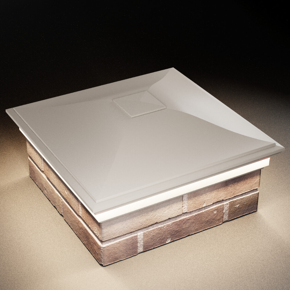 Колпак Zking Монблан Бежевый на столб 2х2 кирпича (515х515мм) c подсветкой в Самаре фото