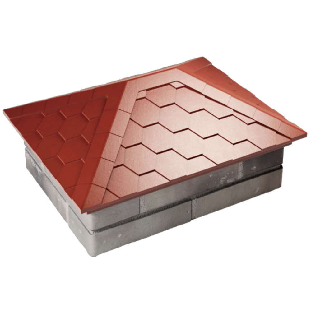 Колпак Zking Эверест Красный на столб 2х1.5 кирпича (520х390мм) Самара фото