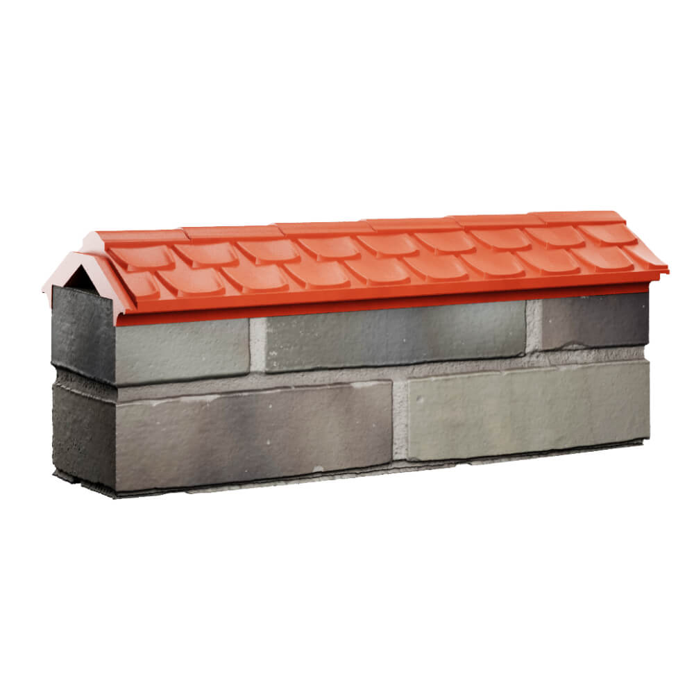 Парапет Zking Эльбрус Красный с посадкой на 0.5 кирпича (130мм) Самара фото