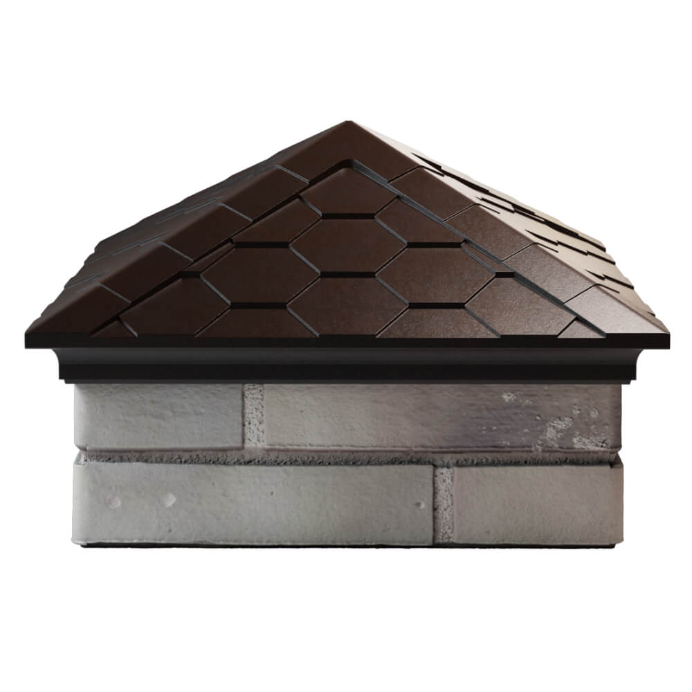 Колпак Zking Эверест Коричневый на столб 1.5х1.5 кирпича (390х390мм) Самара фото