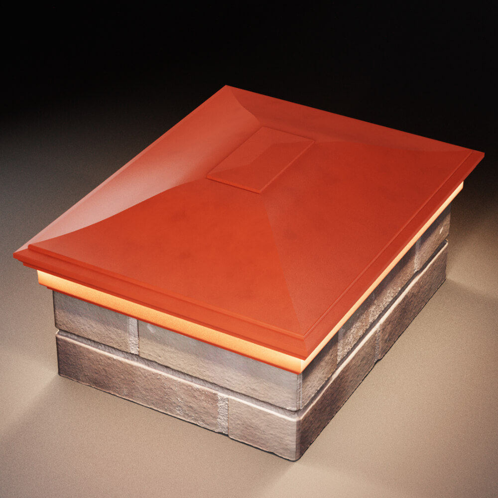 Колпак Zking Монблан Красный на столб 2х1.5 кирпича (515х385мм) c подсветкой в Самаре фото