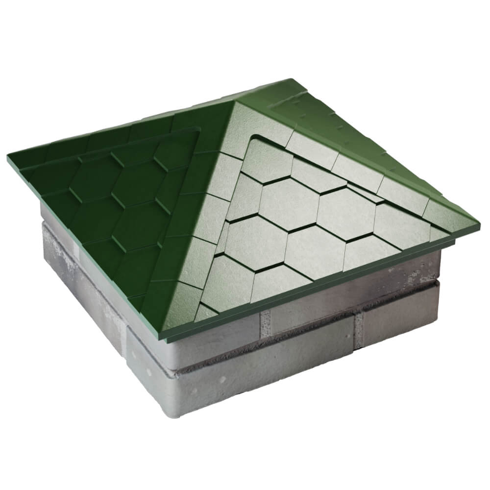 Колпак Zking Эверест Зеленый на столб 1.5х1.5 кирпича (390х390мм) в Самаре фото