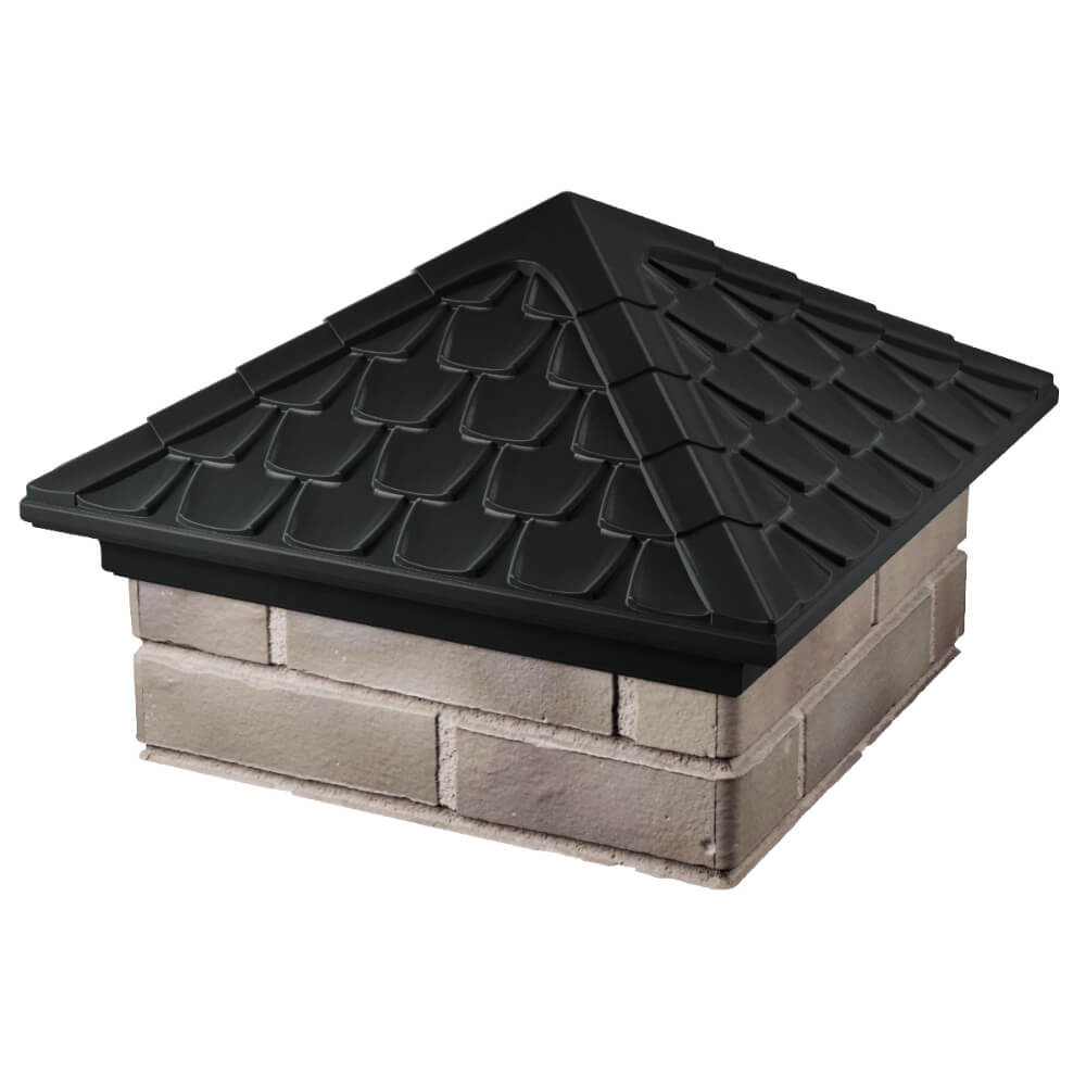 Колпак Zking Эльбрус Черный на столб 1.5х1.5 кирпича (385х385мм) в Самаре фото