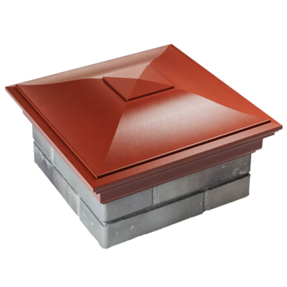 Колпак Zking Монблан Красный на столб 1.5х1.5 кирпича (385х385мм) в Самаре фото