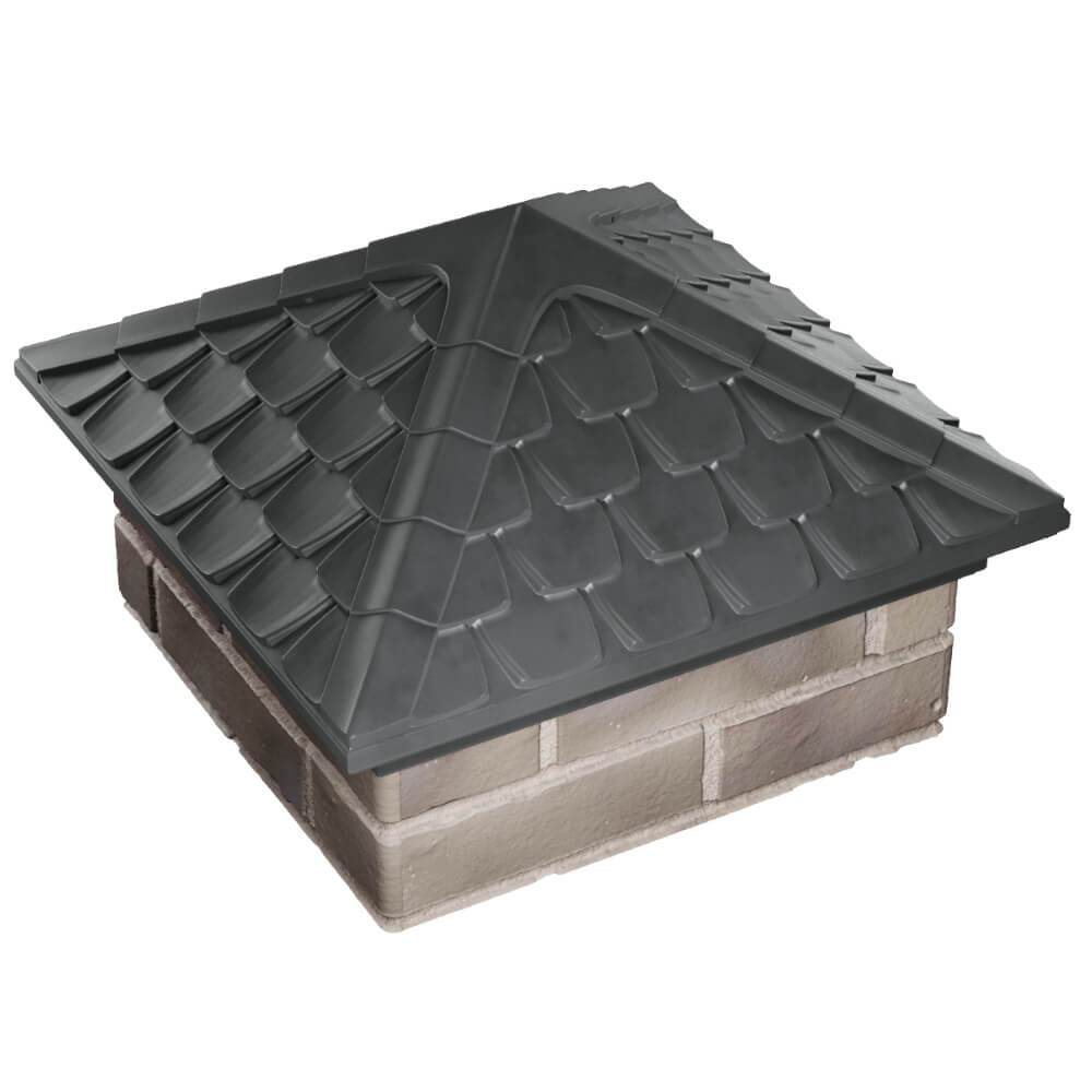 Колпак Zking Эльбрус Серый на столб 1.5х1.5 кирпича (385х385мм) в Самаре фото