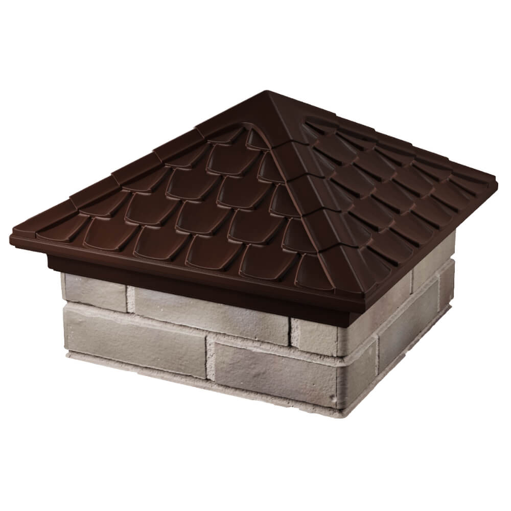 Колпак Zking Эльбрус Коричневый на столб 1.5х1.5 кирпича (385х385мм) в Самаре фото