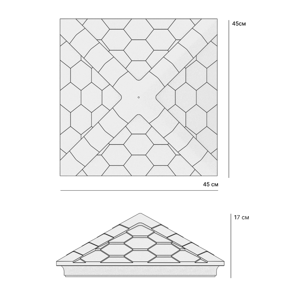 Колпак Zking Эверест Бежевый на столб 1.5х1.5 кирпича (390х390мм) в Самаре фото