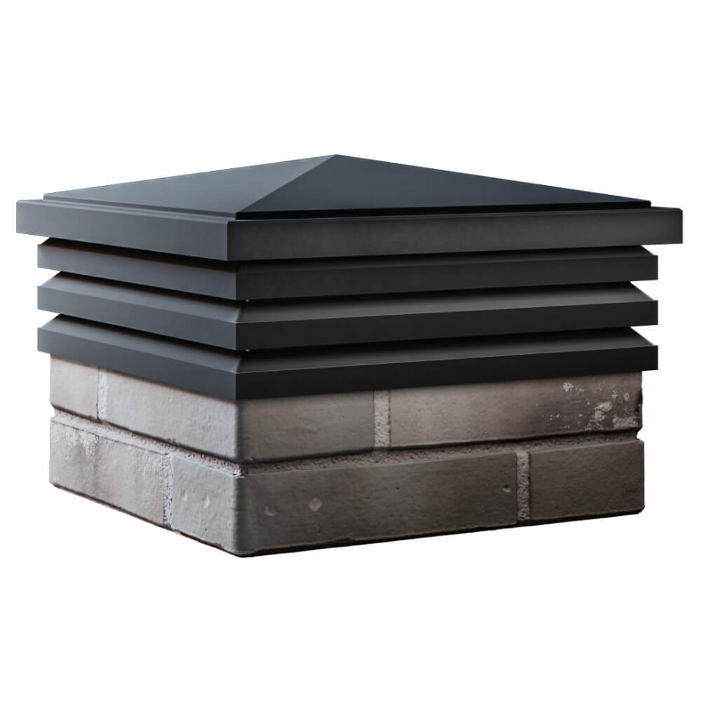 Колпак Zking Бона ХайТек Черный на столб 1.5х1.5 кирпича (385х385мм) в Самаре фото