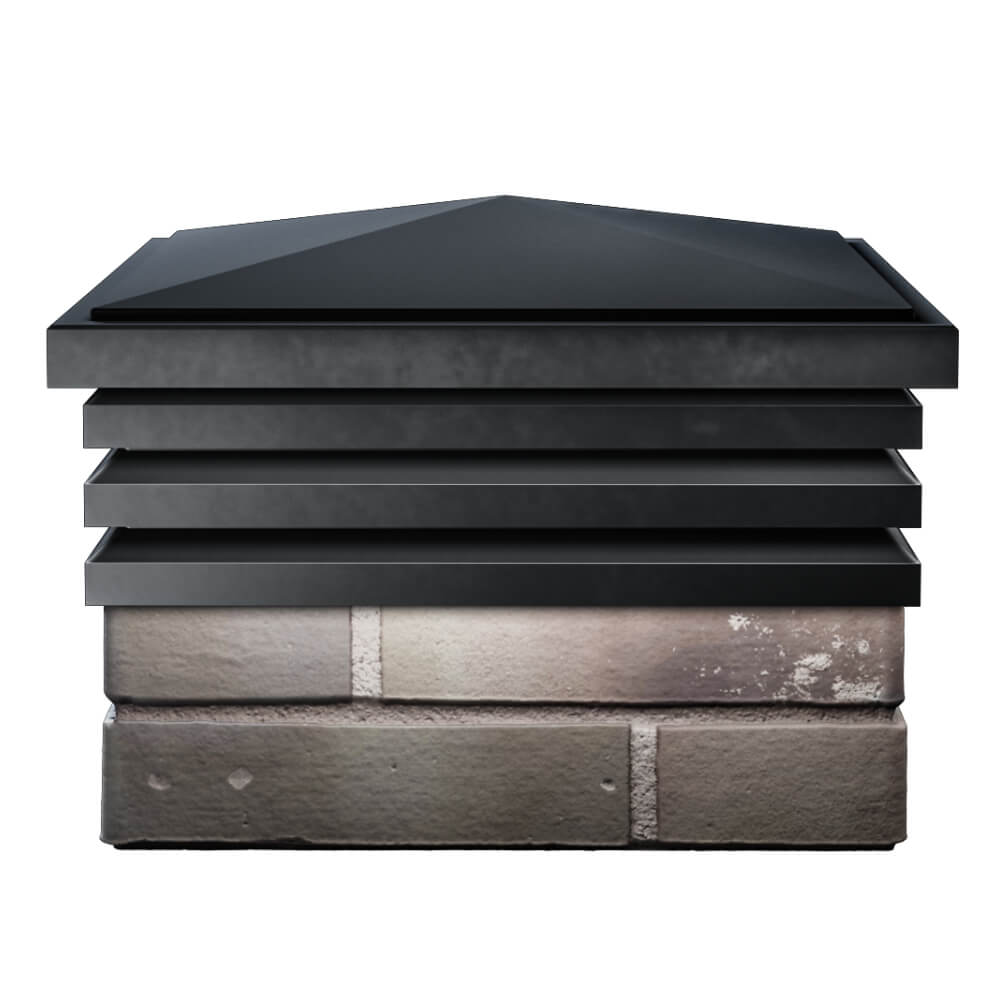 Колпак Zking Бона ХайТек Черный на столб 1.5х1.5 кирпича (385х385мм) Самара фото