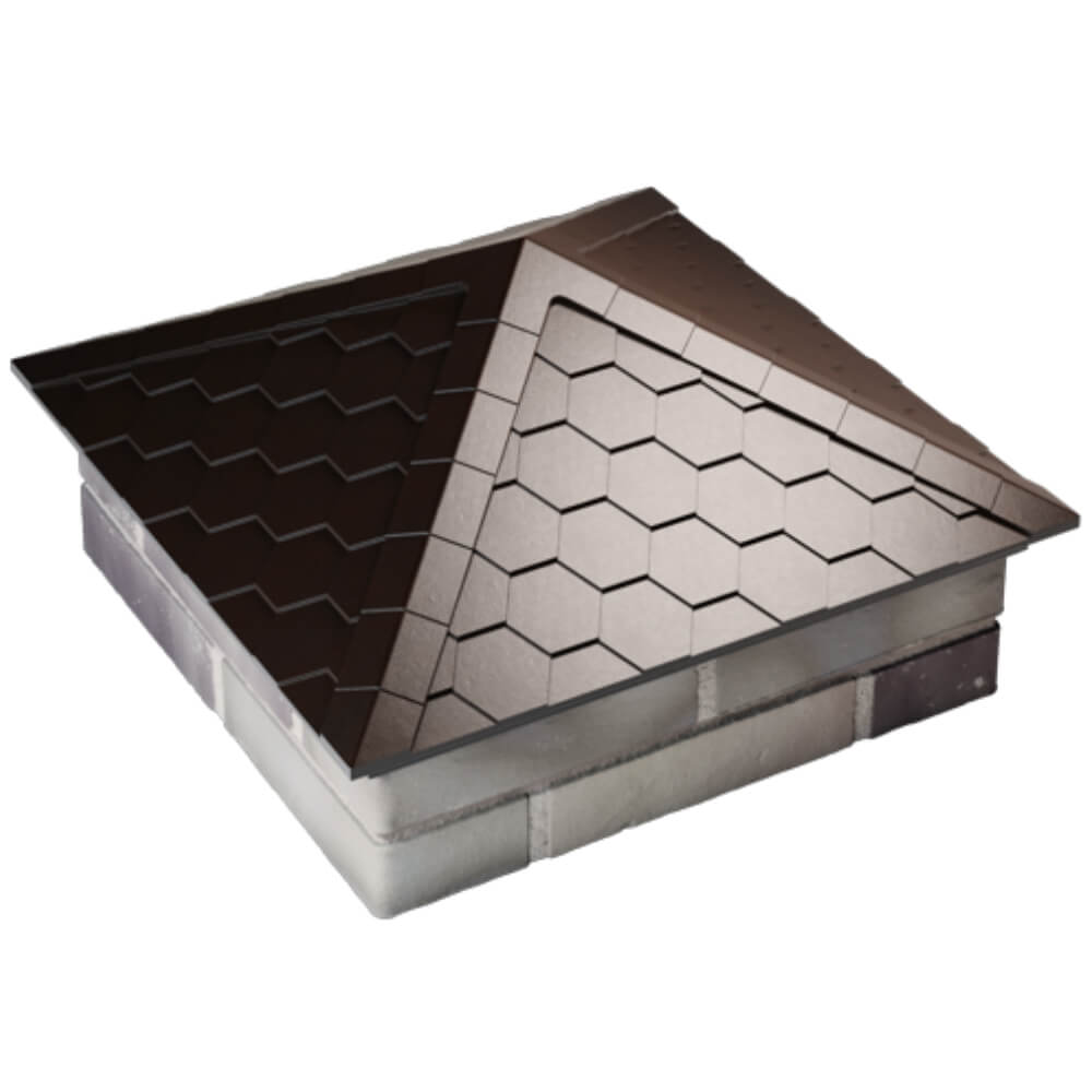 Колпак Zking Эверест Коричневый на столб 2х2 кирпича (535х535мм) Самара фото