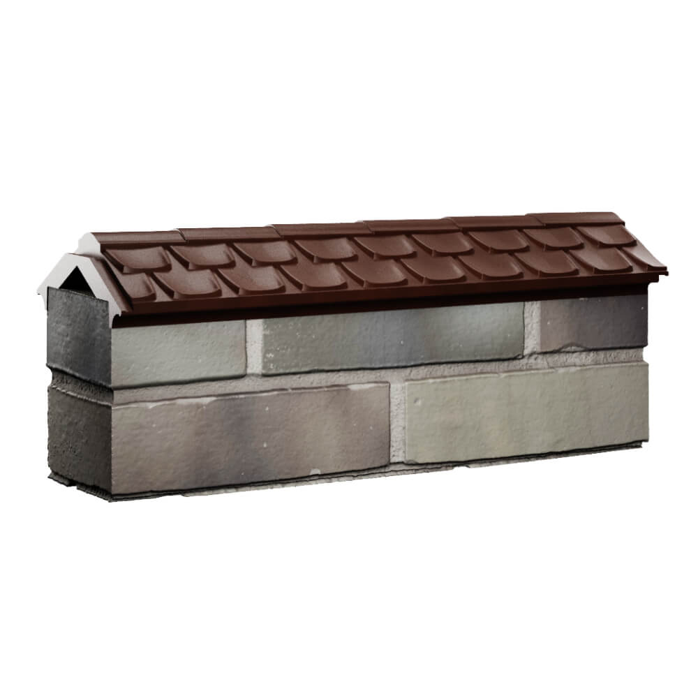 Парапет Zking Эльбрус Коричневый с посадкой на 0.5 кирпича (130мм) Самара фото