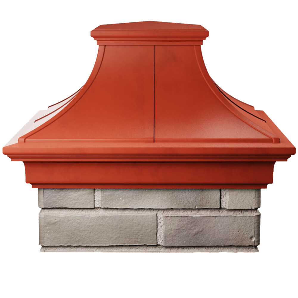 Колпак Zking Монблан Премиум Красный на столб 1.5х1.5 кирпича (385х385мм) Самара фото