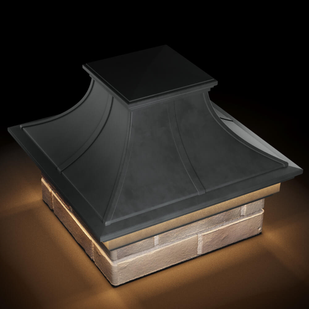 Колпак Zking Монблан Премиум Серый на столб 1.5х1.5 кирпича (385х385мм) с подсветкой в Самаре фото