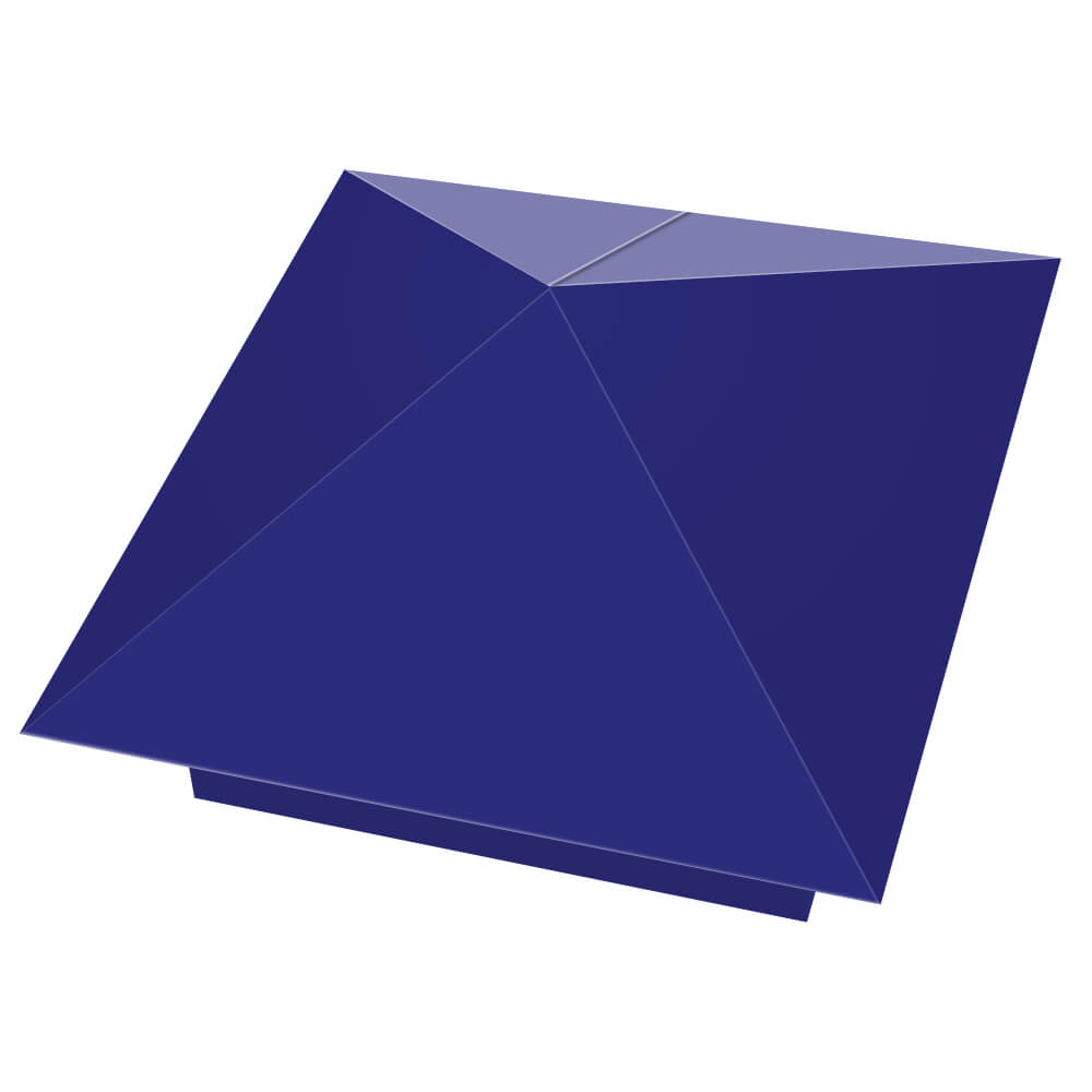 Колпак металлический 400х400мм RAL5002 Синий Ультрамарин заборный Самара фото