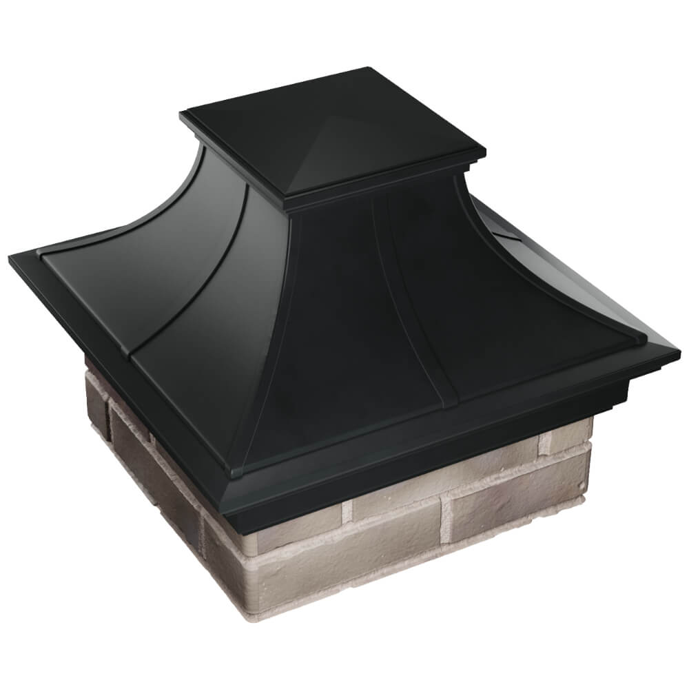 Колпак Zking Монблан Премиум Черный на столб 1.5х1.5 кирпича (385х385мм) в Самаре фото