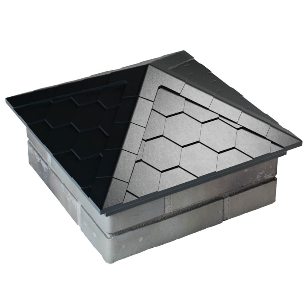 Колпак Zking Эверест Черный на столб 1.5х1.5 кирпича (390х390мм) в Самаре фото