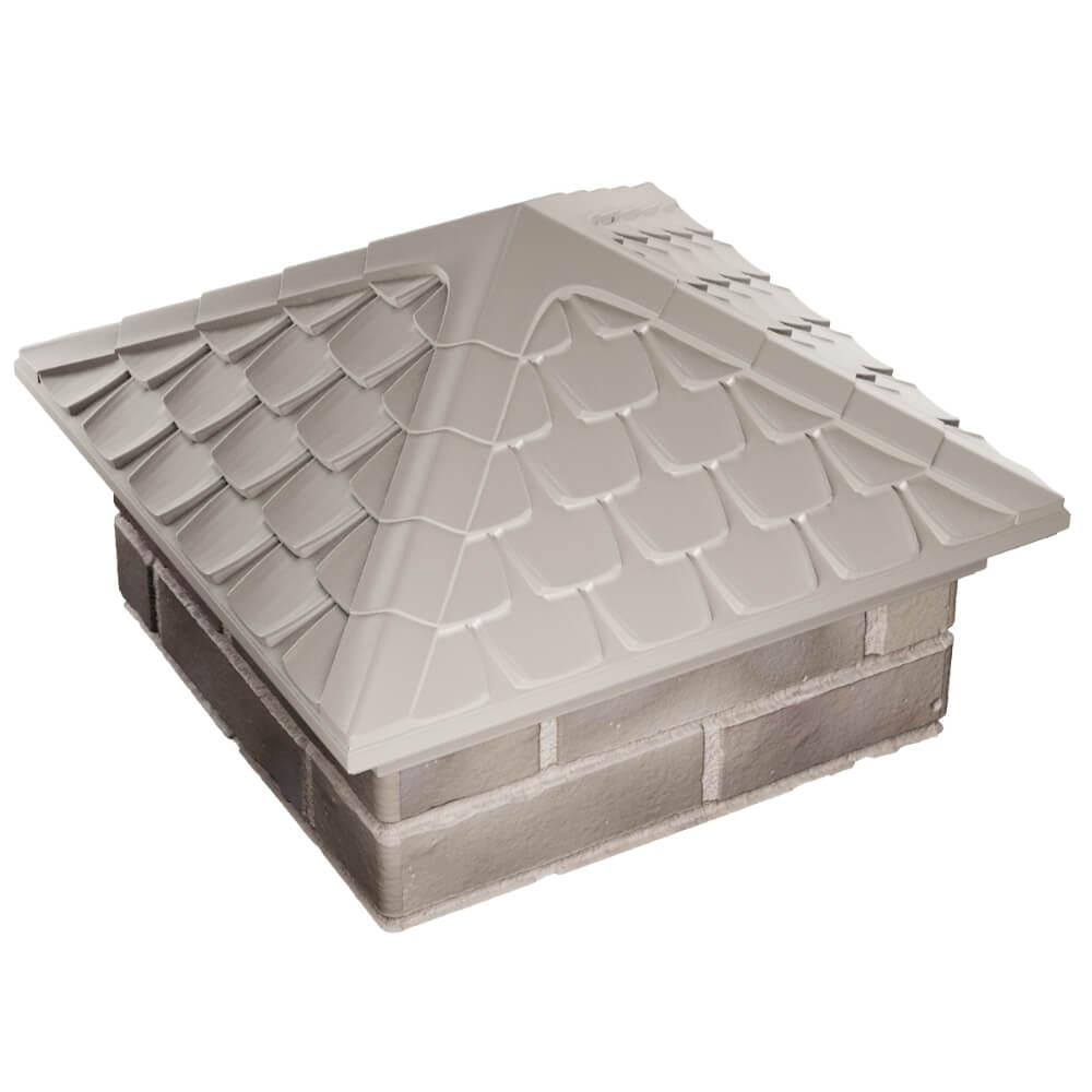 Колпак Zking Эльбрус Бежевый на столб 1.5х1.5 кирпича (385х385мм) в Самаре фото