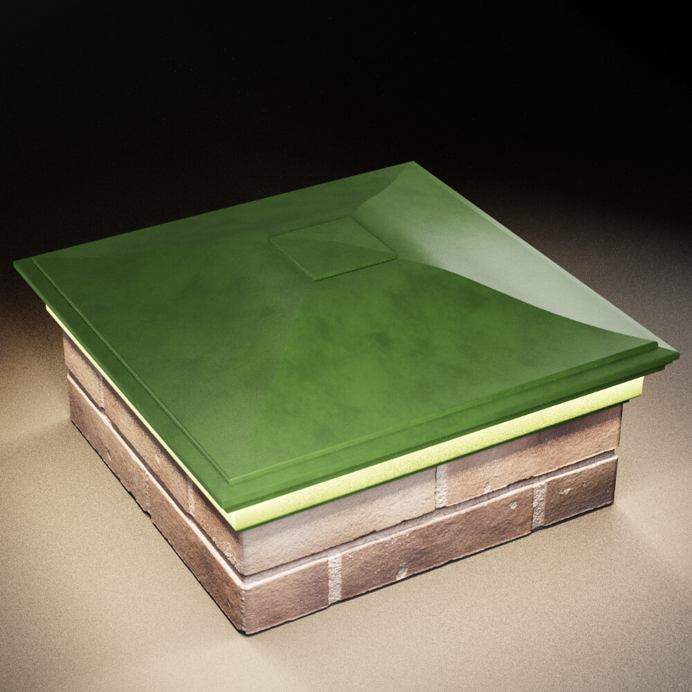 Колпак Zking Монблан Зеленый на столб 2х2 кирпича (515х515мм) c подсветкой в Самаре фото