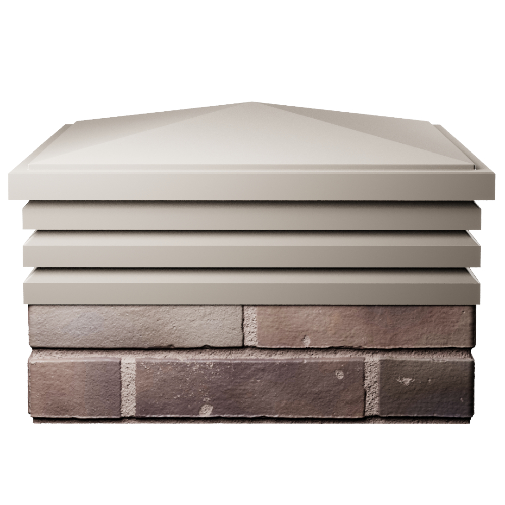 Колпак Zking Бона ХайТек Бежевый на столб 2х2 кирпича (513х513мм) Самара фото