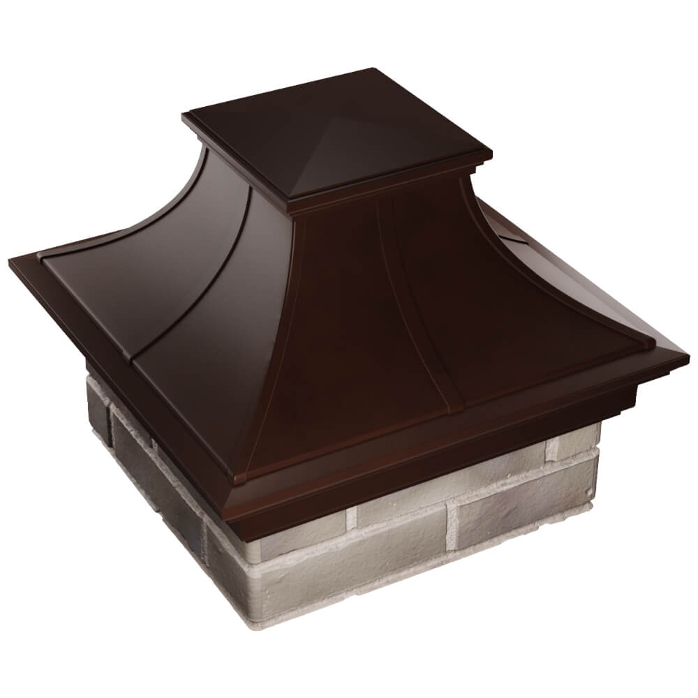 Колпак Zking Монблан Премиум Коричневый на столб 1.5х1.5 кирпича (385х385мм) в Самаре фото