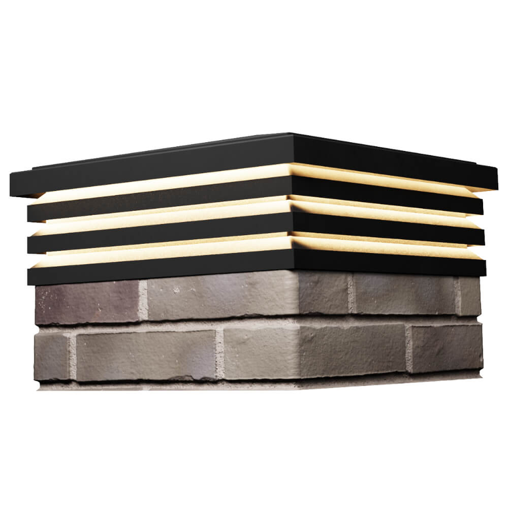 Колпак Zking Бона ХайТек Черный на столб 1.5х1.5 кирпича (385х385мм) с подсветкой в Самаре фото