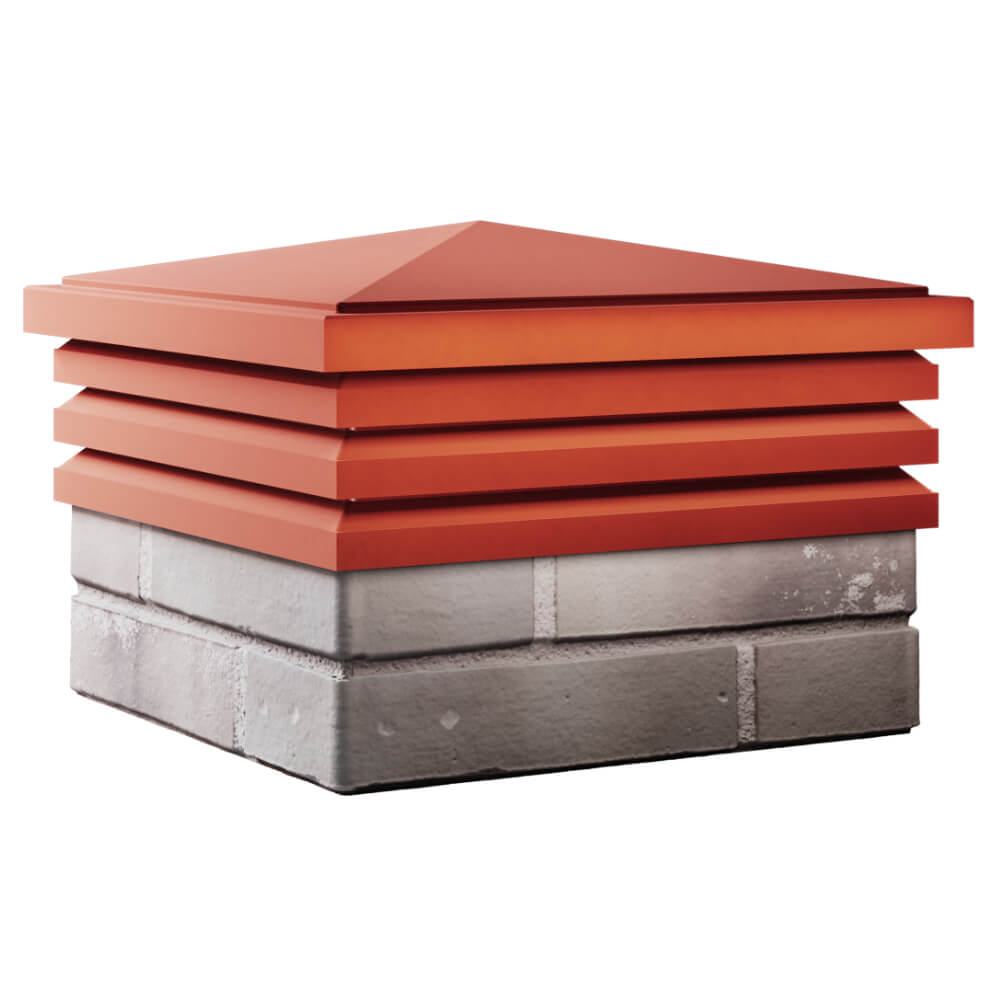 Колпак Zking Бона ХайТек Красный на столб 1.5х1.5 кирпича (385х385мм) в Самаре фото