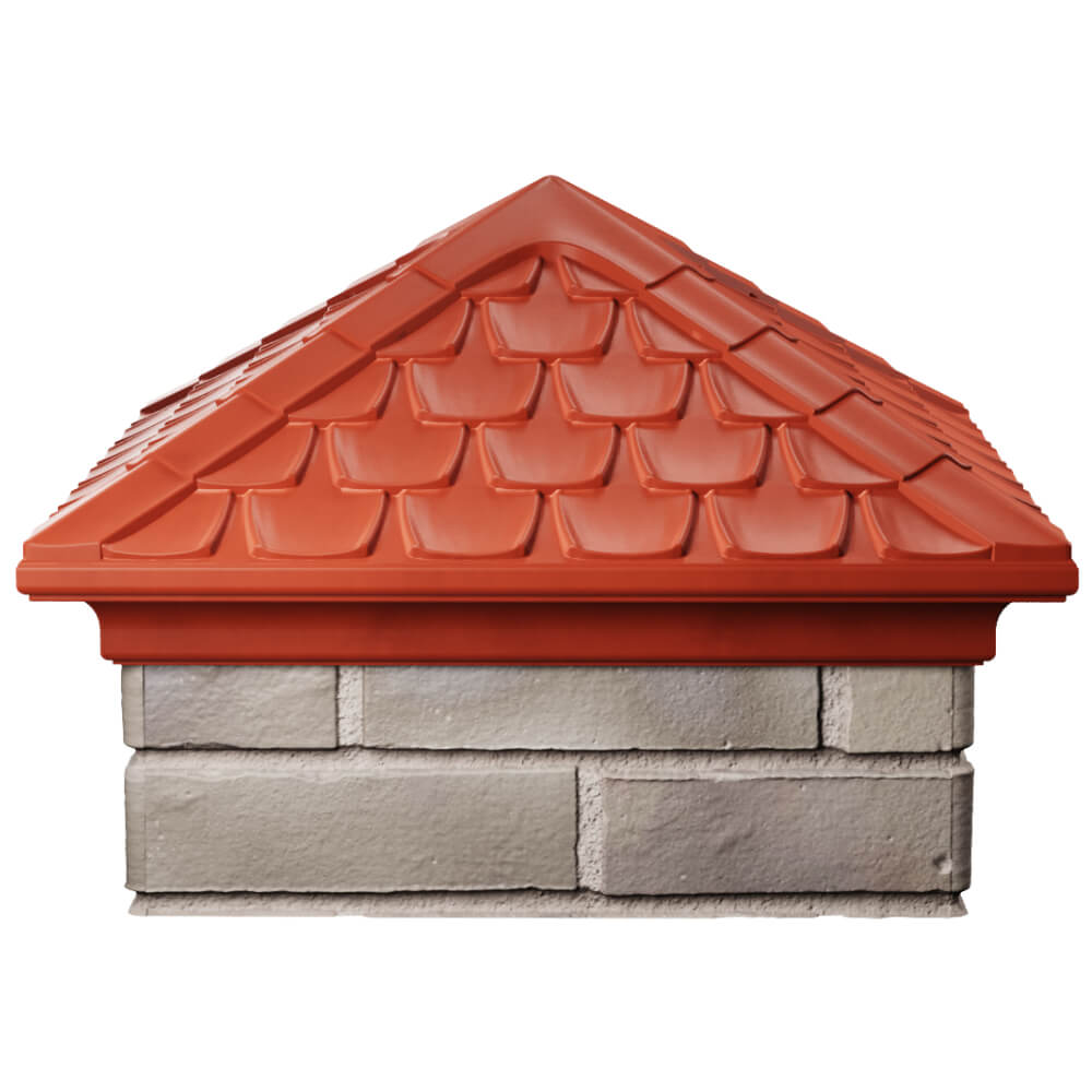 Колпак Zking Эльбрус Красный на столб 1.5х1.5 кирпича (385х385мм) Самара фото