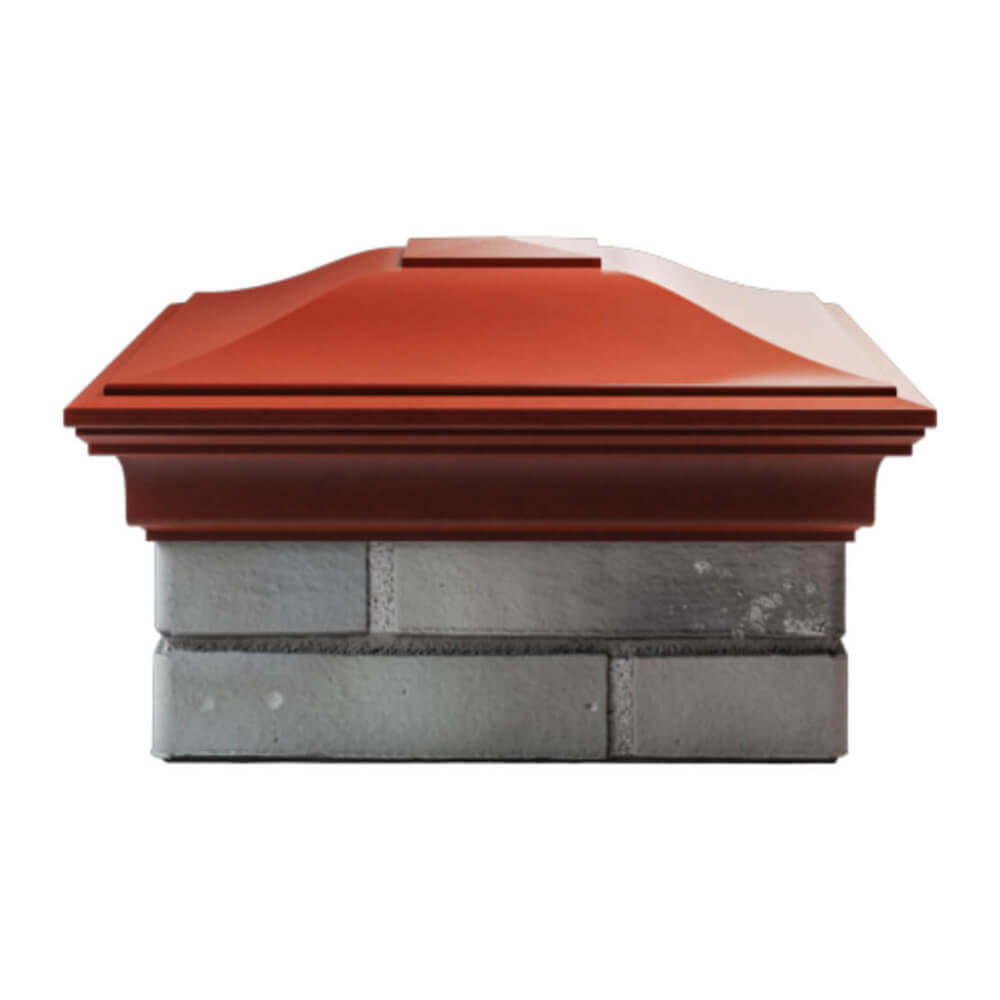 Колпак Zking Монблан Красный на столб 1.5х1.5 еврокирпича 0.7НФ (355х355мм) Самара фото