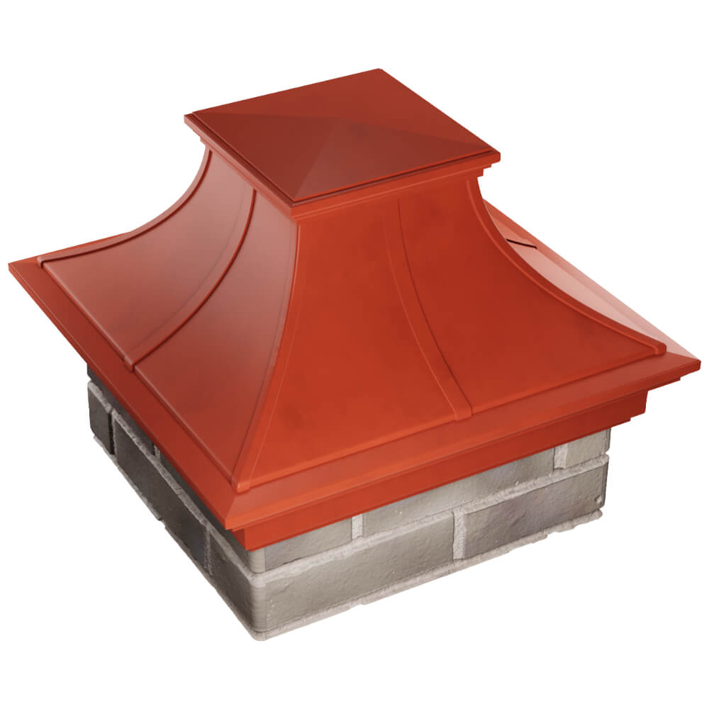 Колпак Zking Монблан Премиум Красный на столб 1.5х1.5 кирпича (385х385мм) в Самаре фото