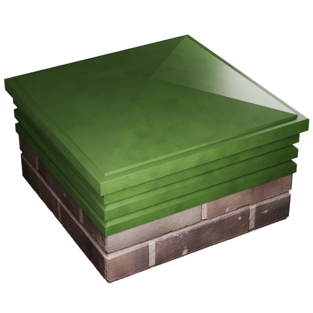 Колпак Zking Бона ХайТек Зеленый на столб 2х2 кирпича (513х513мм) в Самаре фото