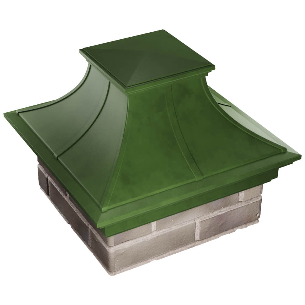 Колпак Zking Монблан Премиум Зеленый на столб 1.5х1.5 кирпича (385х385мм) в Самаре фото