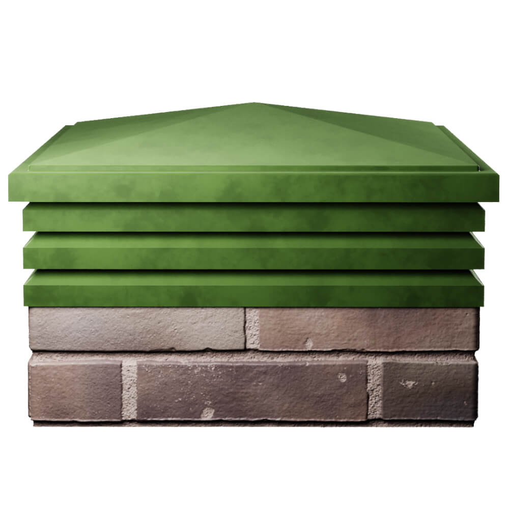 Колпак Zking Бона ХайТек Зеленый на столб 2х2 кирпича (513х513мм) Самара фото