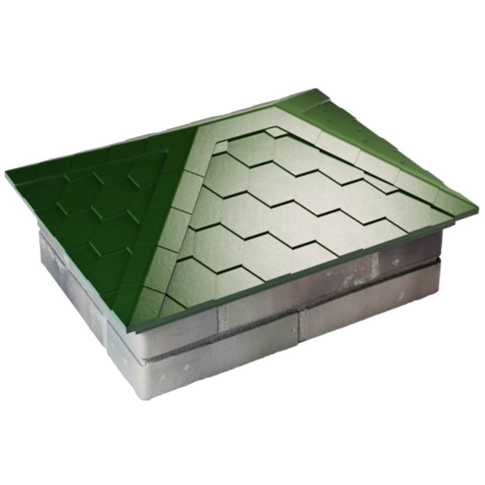 Колпак Zking Эверест Зеленый на столб 2х1.5 кирпича (520х390мм) Самара фото