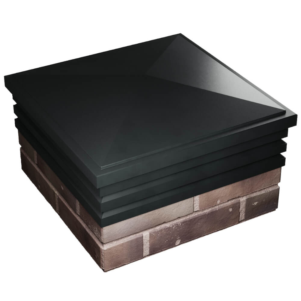 Колпак Zking Бона ХайТек Черный на столб 2х2 кирпича (513х513мм) в Самаре фото