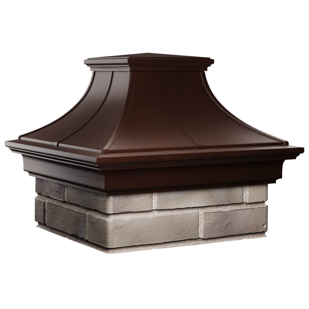 Колпак Zking Монблан Премиум Коричневый на столб 1.5х1.5 кирпича (385х385мм) в Самаре фото