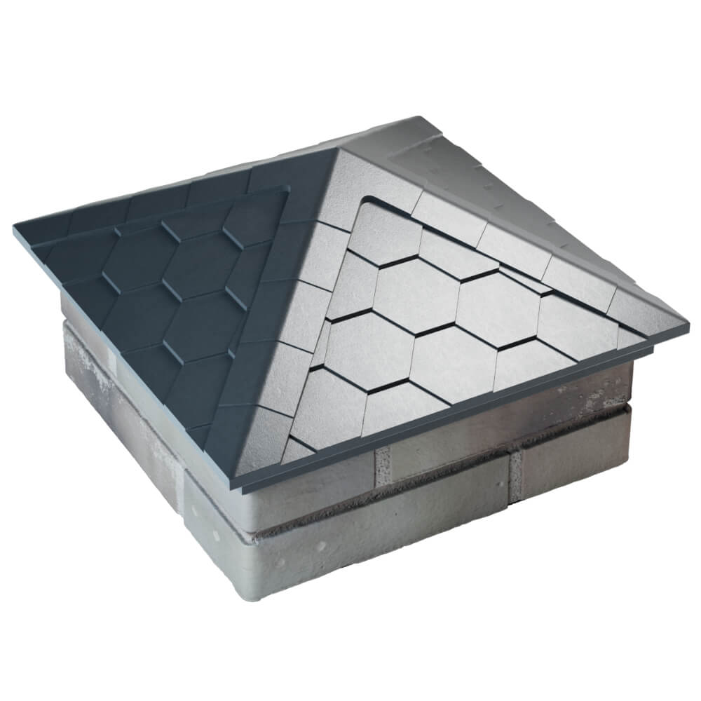 Колпак Zking Эверест Серый на столб 1.5х1.5 кирпича (390х390мм) в Самаре фото