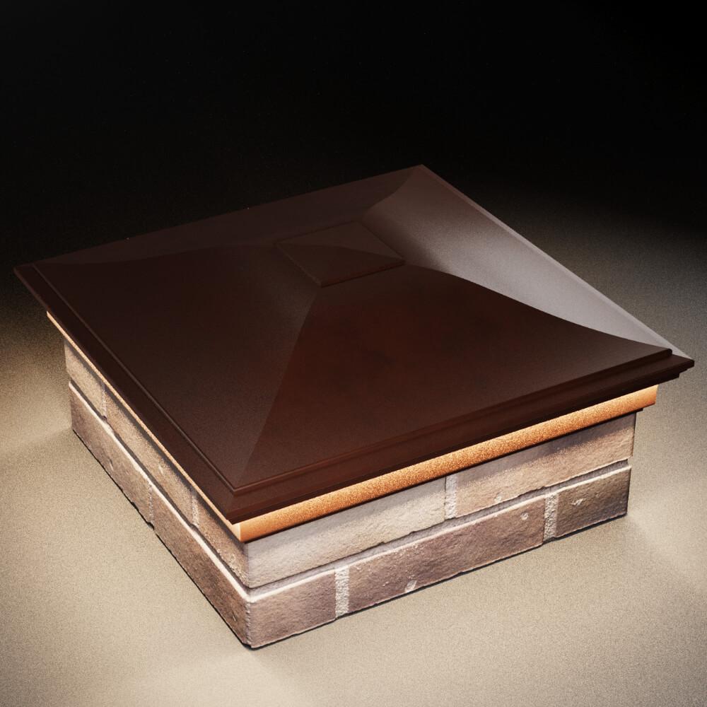 Колпак Zking Монблан Коричневый на столб 2х2 кирпича (515х515мм) c подсветкой в Самаре фото