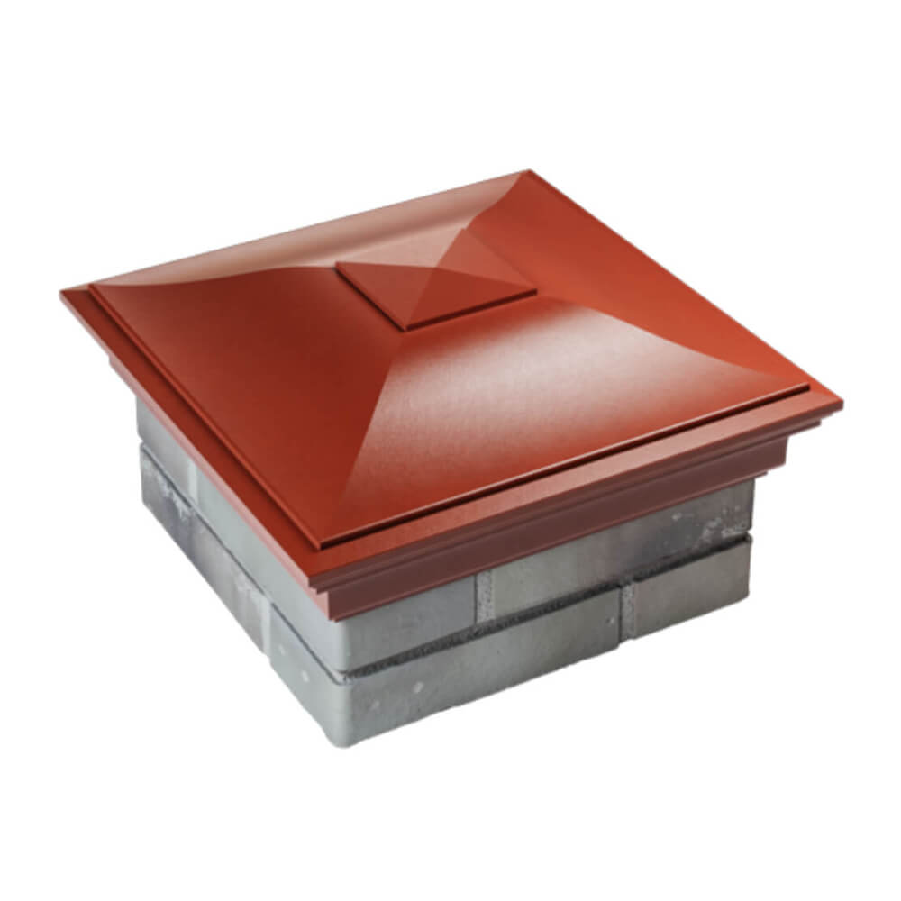 Колпак Zking Монблан Красный на столб 1.5х1.5 еврокирпича 0.7НФ (355х355мм) в Самаре фото