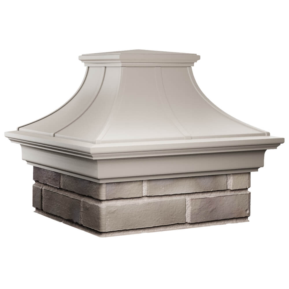 Колпак Zking Монблан Премиум Бежевый на столб 1.5х1.5 кирпича (385х385мм) в Самаре фото