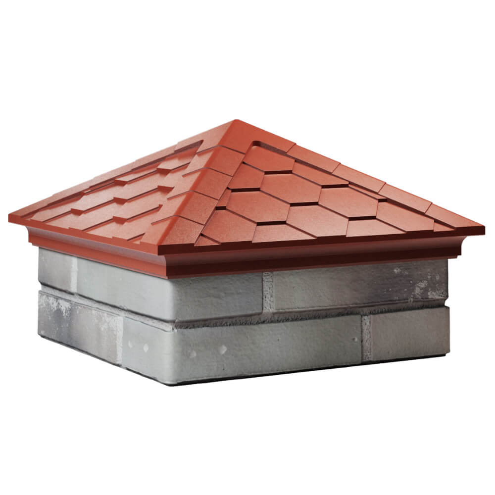 Колпак Zking Эверест Красный на столб 1.5х1.5 кирпича (390х390мм) в Самаре фото