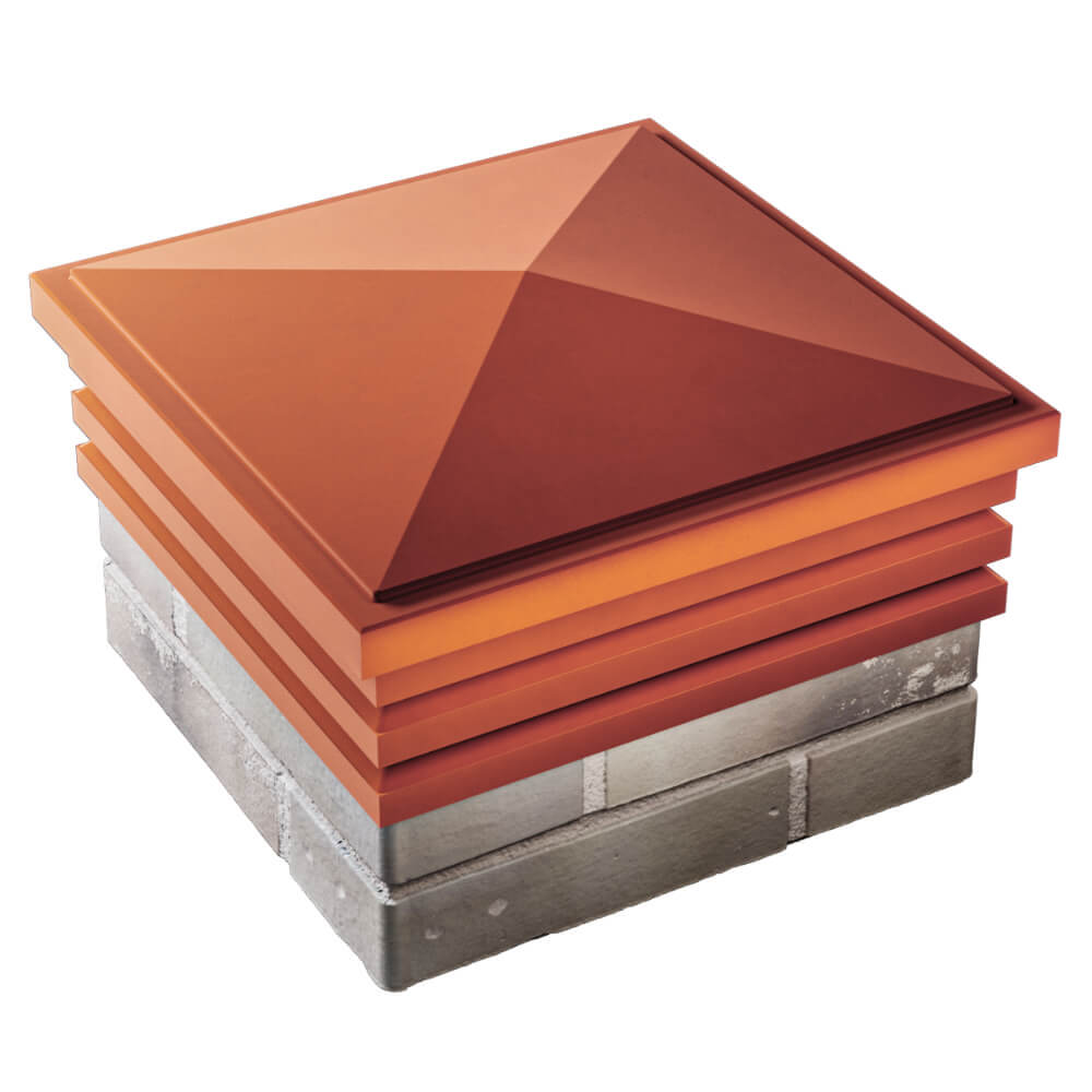 Колпак Zking Бона ХайТек Красный на столб 1.5х1.5 кирпича (385х385мм) в Самаре фото