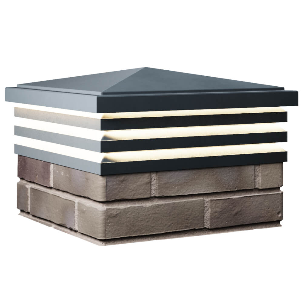 Колпак Zking Бона ХайТек Серый на столб 1.5х1.5 кирпича (385х385мм) с подсветкой в Самаре фото